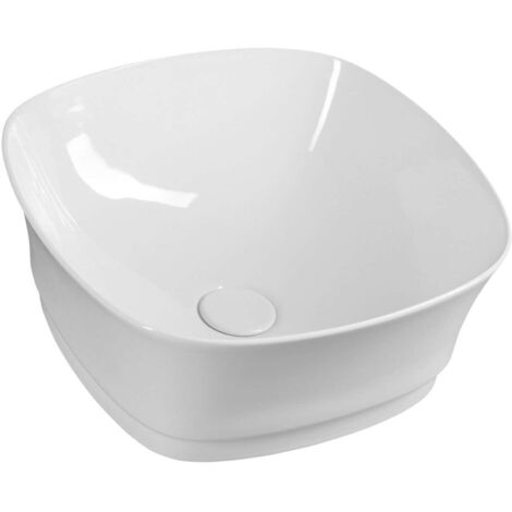 Sapho Idea - Lavabo 43x43 cm, sin orificio para grifo, blanco WH100