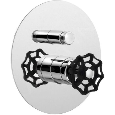 Sapho Industry - Mitigeur encastré pour 2 appareils, chrome / noir 5185XTT