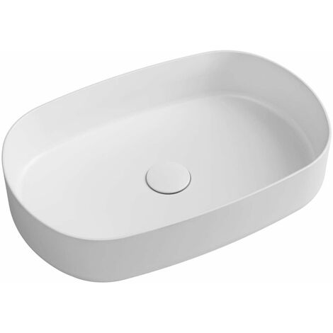Sapho Infinity - Lavabo à poser, 55x36 cm, sans trop-plein, blanc mat 10NF65055-2L
