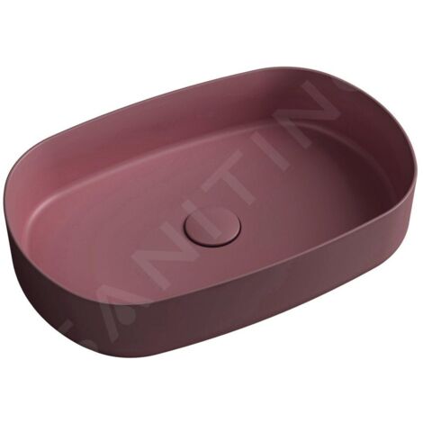 Sapho Infinity - Lavabo à poser, 55x36 cm, sans trop-plein, marron rouge 10NF65055-2R