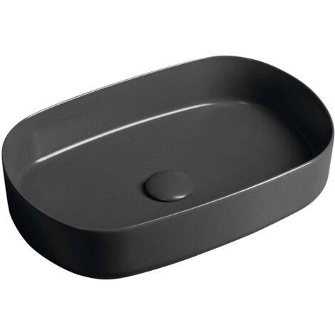 Sapho Infinity - Lavabo da appoggio, 550x360 mm, senza troppopieno, antracite 10NF65055-2C