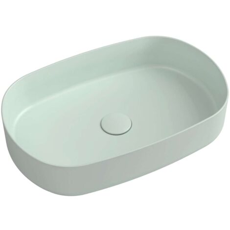 Sapho Infinity - Lavabo da appoggio, 550x360 mm, senza troppopieno, verde menta 10NF65055-2T