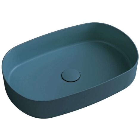 Sapho Infinity - Lavabo da appoggio, 550x360 mm, senza troppopieno, verde petrolio 10NF65055-2P