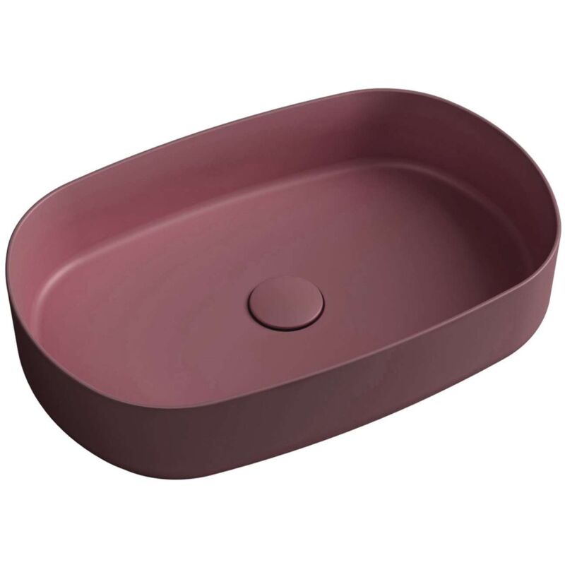 Sapho - Infinity - Lavabo à poser, 55x36 cm, sans trop-plein, marron rouge 10NF65055-2R