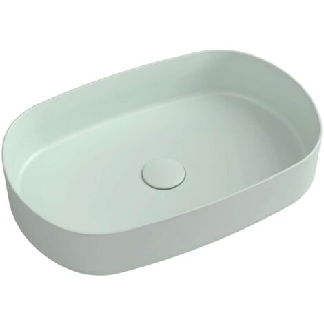 Sapho Infinity - Lavabo sobre encimera, 550x360 cm, sin rebosadero, verde menta 10NF65055-2T
