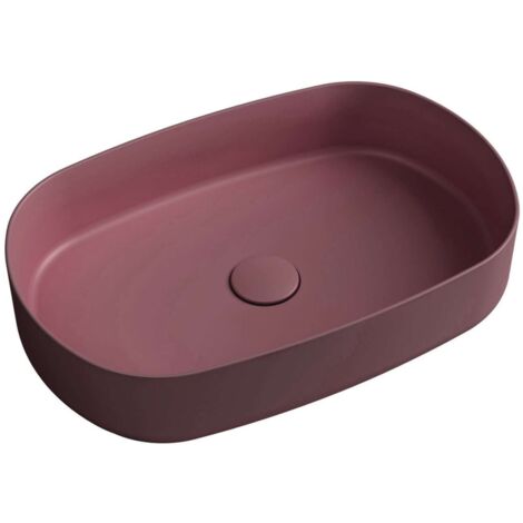 Sapho Infinity - Lavabo sobre encimera 55x36 cm, sin rebosadero, maroon red 10NF65055-2R