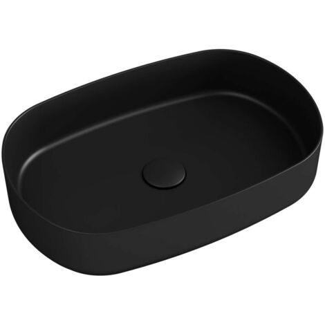 Sapho Infinity - Lavabo sobre encimera 55x36 cm, sin rebosadero, negro mate 10NF65055-2N