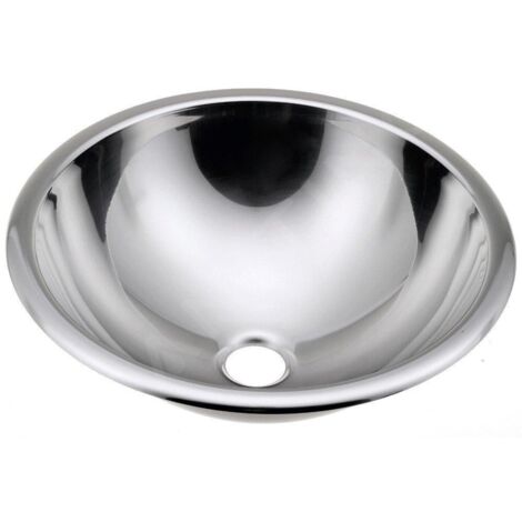 Sapho Inox - Lavabo à encastrer, diamètre 405 mm, inox 13030.B
