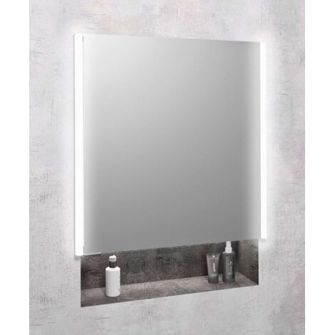 Sapho Integra - Armario con espejo empotrado con iluminación LED, 65x70 cm, espejo/titanio alu IN065