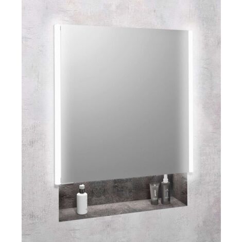 Sapho Integra - Specchio contenitore da incasso con illuminazione a LED, 652x700 mm, specchio/alluminio titanio IN065