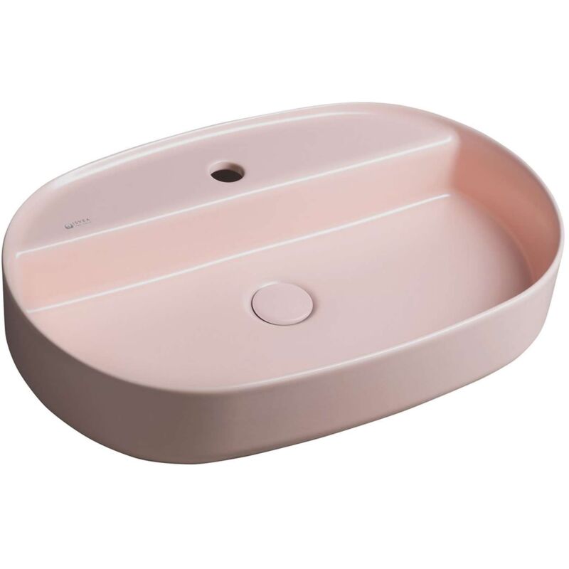 Sapho - Isvea - Aufsatzwaschtisch 60x40 Cm, Hahnloch, Rosa Salmon 10nf65060-2s
