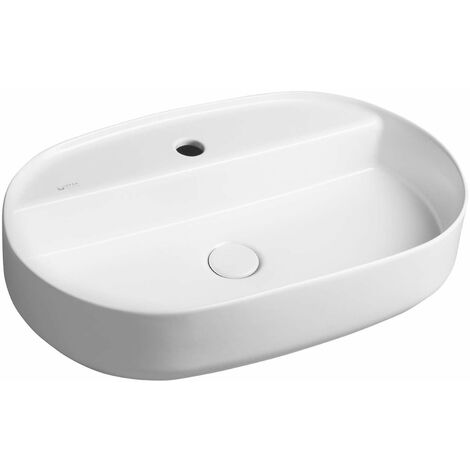 Sapho Isvea - Aufsatzwaschtisch 60x40 cm, Hahnloch, weiß matt 10NF65060-2L