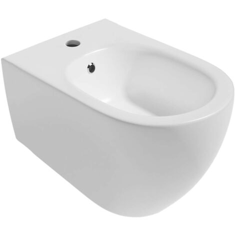 Sapho Isvea - Bidé colgante INFINITY, con rebosadero, orificio para mezclador, blanco 10NF41001