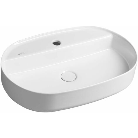 Sapho Isvea - Lavabo à poser 60x40 cm, trou pour robinet, blanc 10NF65060
