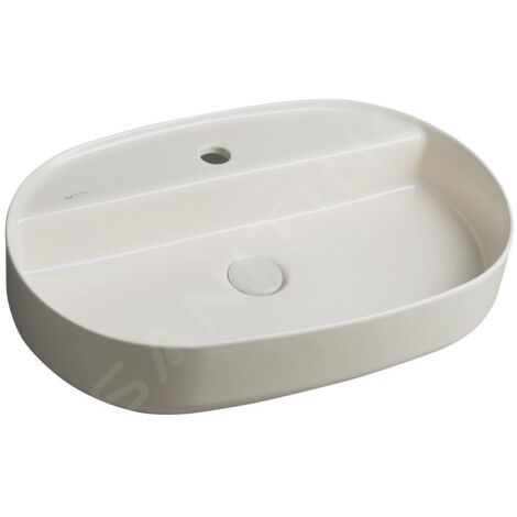 Sapho Isvea - Lavabo à poser 60x40 cm, trou pour robinet, ivoire 10NF65060-2K