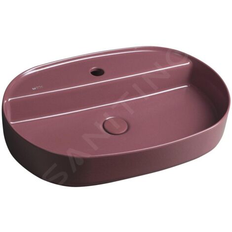Sapho Isvea - Lavabo à poser 60x40 cm, trou pour robinet, marron rouge 10NF65060-2R