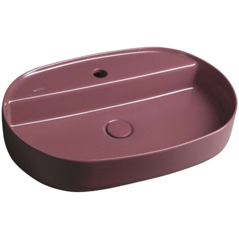 Sapho Isvea - Lavabo da appoggio, 60x40 cm, con foro per miscelatore, maroon red 10NF65060-2R