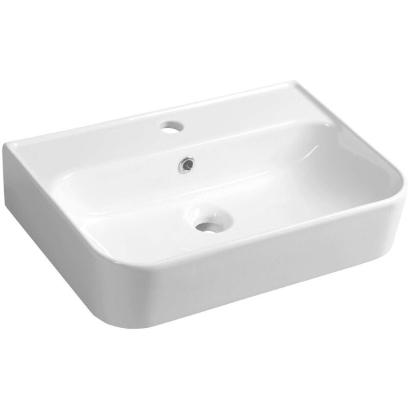 Isvea - Lavabo Sistema u, 55x38 cm, avec 1 trou pour robinetterie, blanc 10PL53055 - Sapho