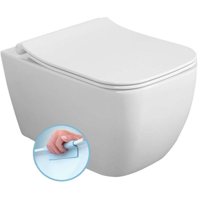 Sapho - Isvea Vea - Toilettes suspendues, Rimless, blanc 10VA02001