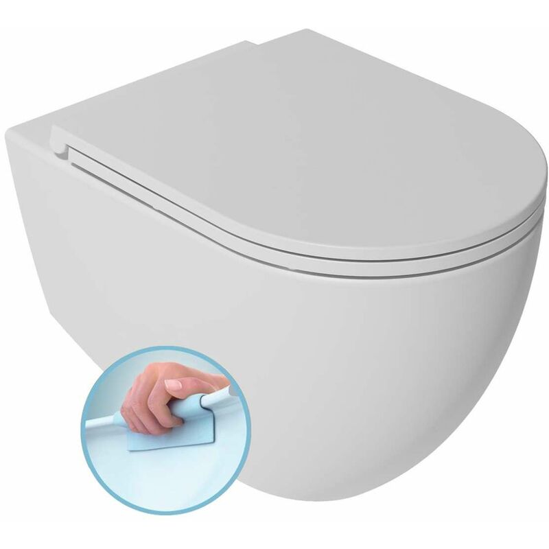 Sapho - Isvea - Cuvette supendue infinity, Rimless, blanc mat 10NF02001-2L