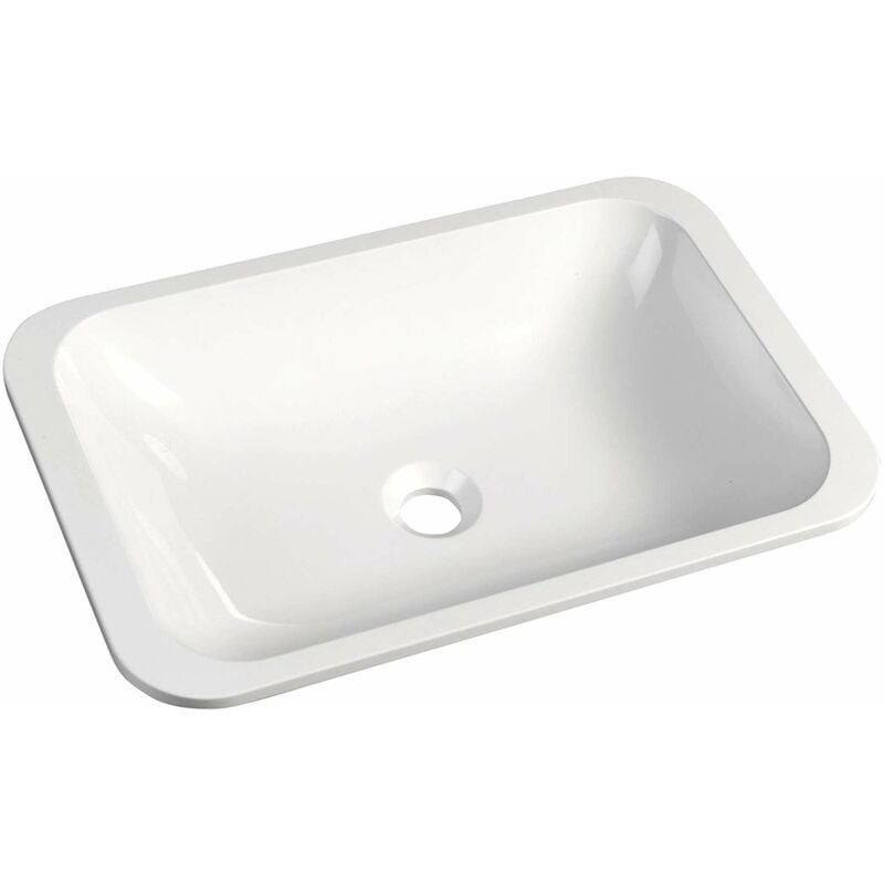 Japura - Lavabo à encastrer, 55x36 cm, sans trop-plein, blanc 50135 - Sapho