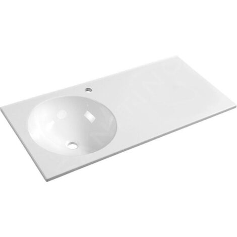 Sapho Juno - Lavabo 1000x150x470 mm, sans trop-plein, trou robinetterie robinetterie à droite, blanc JU101