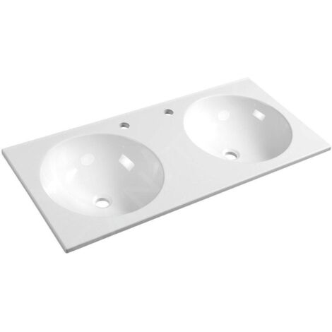 Sapho Juno - Lavabo double 1015x150x460 mm, blanc JU100
