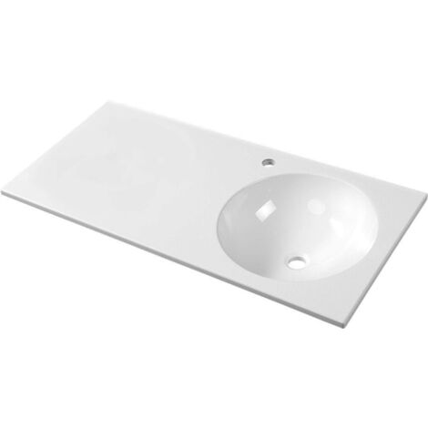 Sapho Juno - Waschtisch 100x15x47 cm, ohne Überlauf, Hahnloch links, weiß JU102