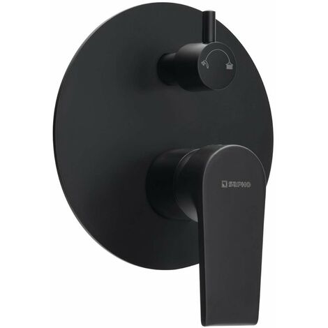 Sapho Kai - Miscelatore doccia ad incasso, con corpo incasso, 2 utenze, nero opaco KA43/15
