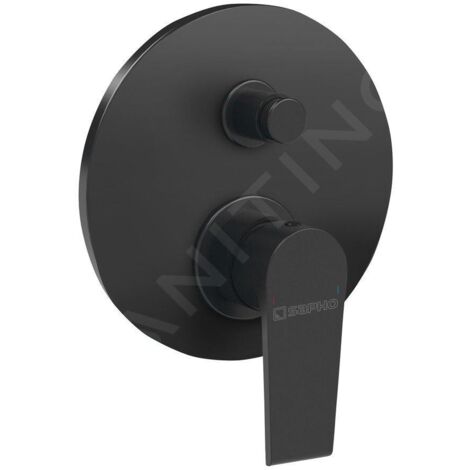Sapho Kai - Mitigeur encastré de douche avec corps d'encastrement, 2 sorties, noir mat KA42/15