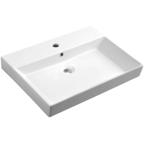 Sapho Kare - Meuble-lavabo 70x46 cm, avec un trou pour robinet, blanc 17070