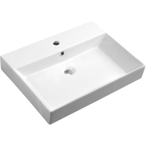 Sapho Kare - Meuble-lavabo Kare 600x460 mm, avec un trou pour robinet, blanc 17060