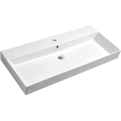 Sapho Kare - Meuble-lavabo Kare 980x460 mm, avec un trou pour robinet, blanc 17100