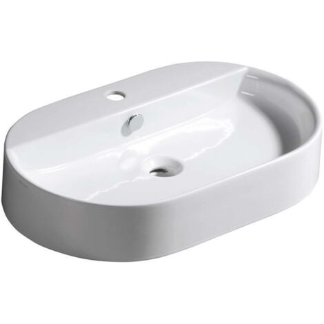 Sapho Kerasan Ring - Lavabo sobre encimera 65x12x40 cm, blanco 028501