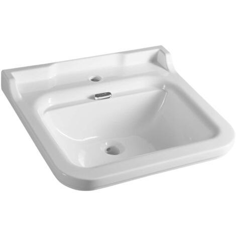 Sapho Kerasan Waldorf - Lavabo 60x55 cm, con rebosadero, orificio para grifo, blanco 4140K1