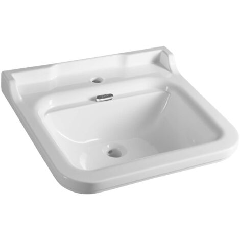 Sapho Kerasan Waldorf - Lavabo 60x55 cm, con troppopieno, foro per miscelatore, bianco 4140K1