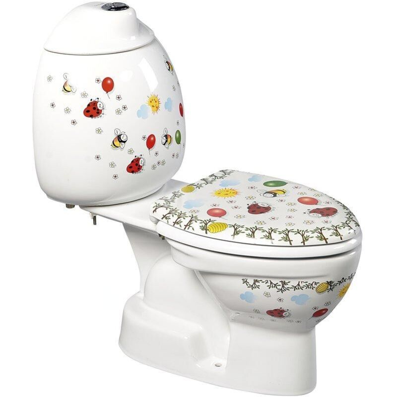Kid - wc enfant à poser avec réservoir, évacuation verticale, imprimé en couleur CK301.400.0F - Sapho