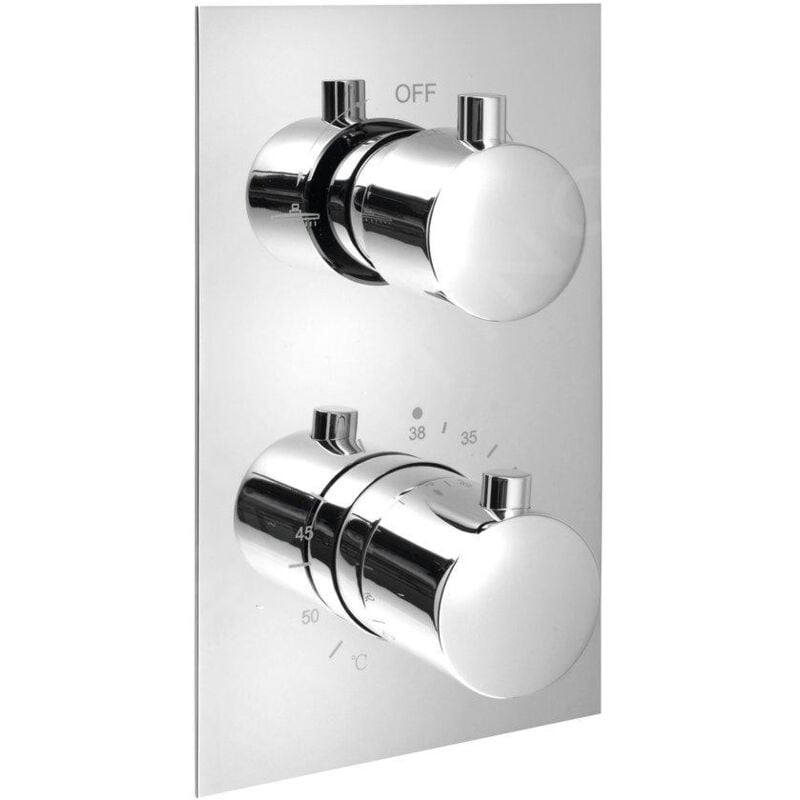 Sapho - Kimura - Mitigeur thermostatique de douche encastré, 2 sorties, chrome KU382