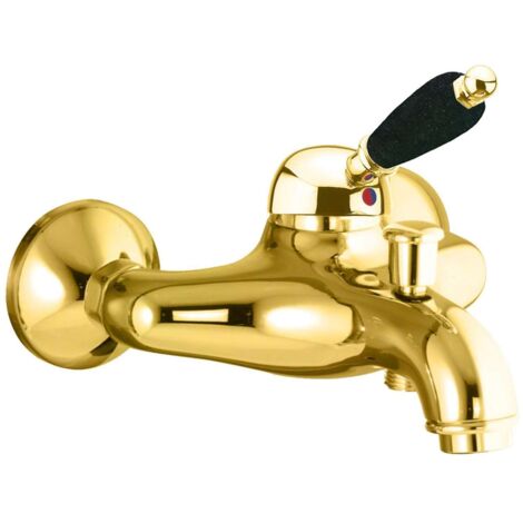 Sapho Kirké Black - Miscelatore per vasca da bagno, color oro KI10NZ