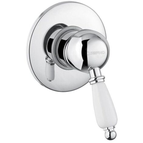 Sapho Kirké - Mitigeur de douche encastré, 1 sortie, manette blanche, chrome KI41BC