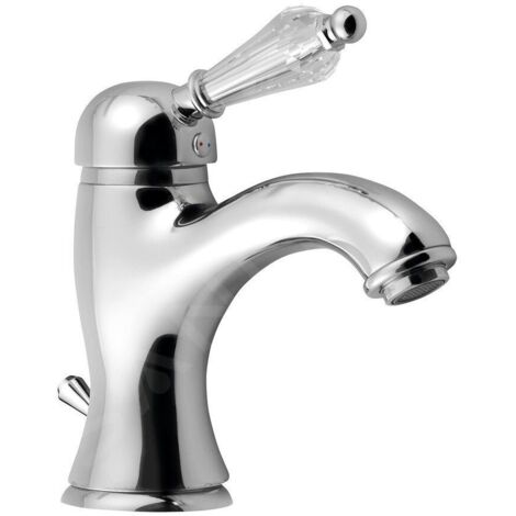 Sapho Kirké - Mitigeur de lavabo avec bonde, manette cristal, chrome KI02KC