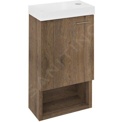 Sapho Latus - Meuble pour lave-mains 30x53x17 mm, 1 porte D/G, chêne sherwood LT711-1515