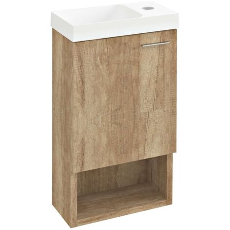 Sapho Latus - Mueble de lavabo 30x53x17 cm, 1 puerta I/D, roble alabama LT711-2222