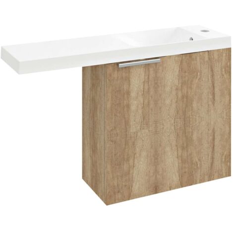 Sapho Latus - Mueble de lavabo 50x50x22 cm, 1 puerta izq./dcha, roble Alabama LT610-2222
