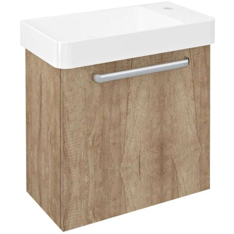 Sapho Latus - Mueble de lavabo 50x51x28 cm, 1 puerta izq./dcha, roble alabama LT080-2222