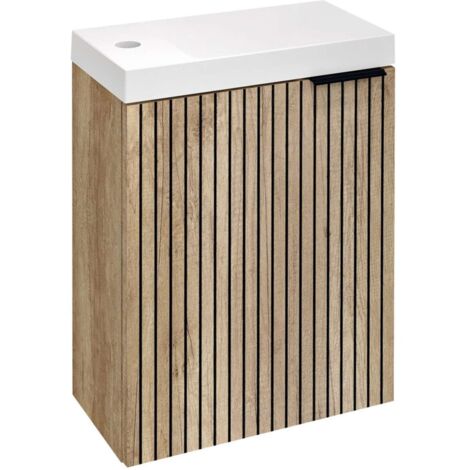 Sapho Latus - Waschtischunterschrank, 50x39x22 cm, 1 Tür L/R, Eiche Alabama LT110-2322