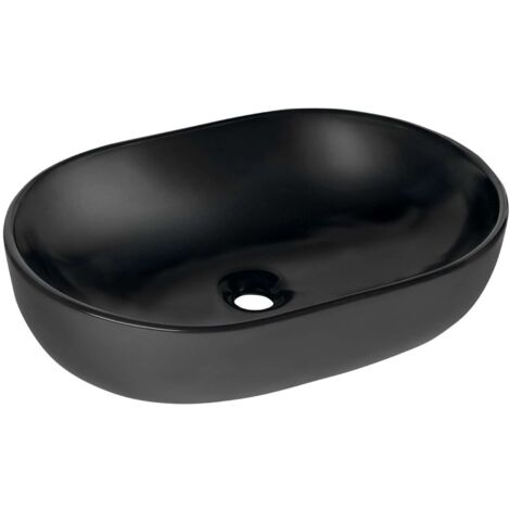 Sapho Lavabi - Lavabo da appoggio 600x420x140 mm, nero opaco CA590B
