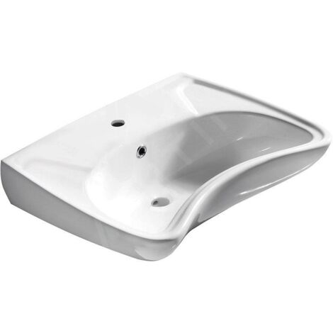 Sapho – Lavabo céramique 59x45,5 cm pour PMR – Vasque à encastrer blanche – Installation facile – 10TP60060