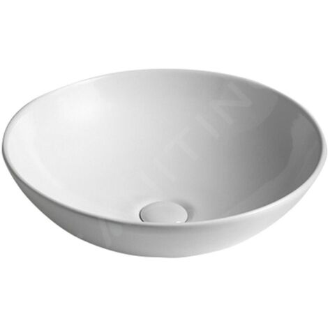 Sapho Lavabos - Lavabo Dimp, diamètre 460 mm, sans trou pour robinet, blanc WH060