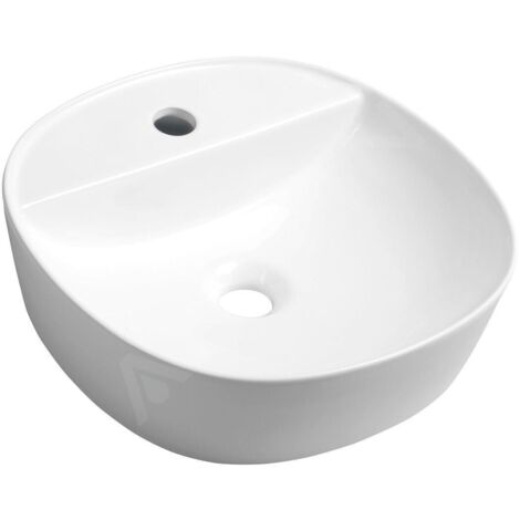 Sapho Lavabos - Lavabo Lugano, diamètre 40,5, cm, avec un trou pour robinet, blanc AR491
